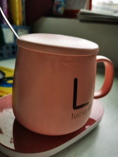 办公室猛男喝水必备—粉色陶瓷电恒温杯
