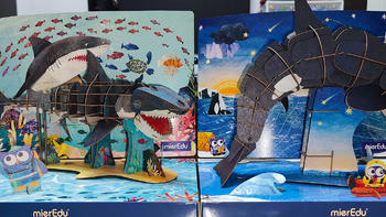 澳米优 3D可动全纸拼图 虎鲸+大白鲨