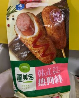  圃美多韩式肉狗棒外皮酥脆 里面的香肠鲜嫩