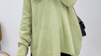 牛油果绿色 acne 气质羊毛衫