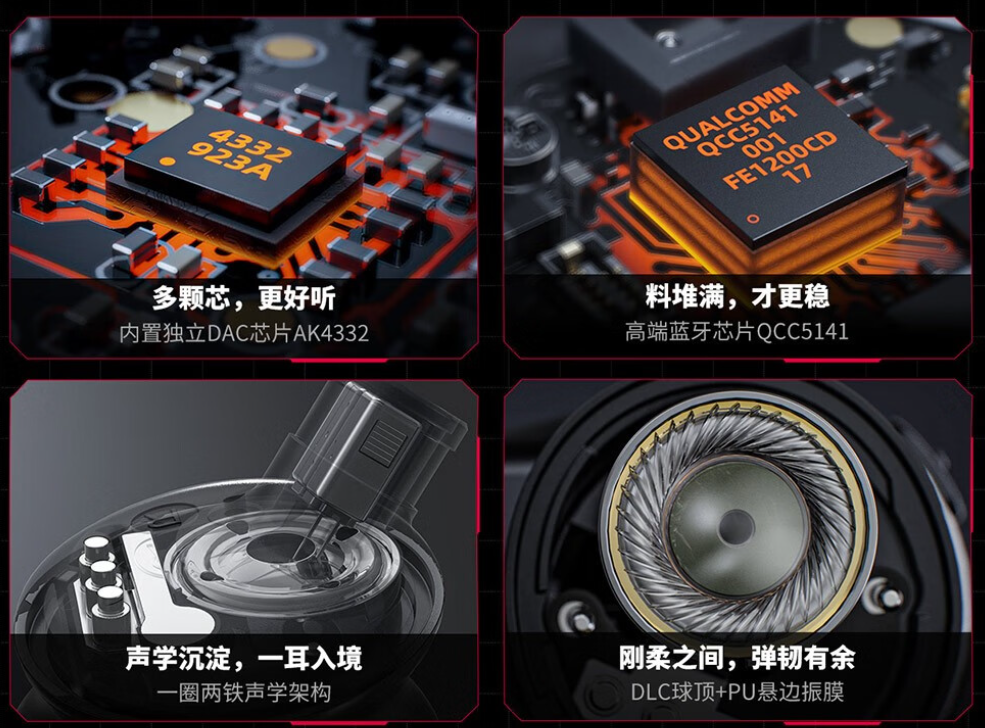 飞傲推出 FW5 全链路真无线HiFi耳机、内置独立DAC、高通蓝牙芯片、一圈两铁