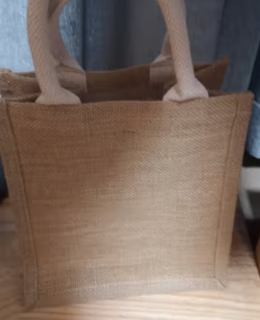 非常漂亮实用的黄麻简易收叠购物袋