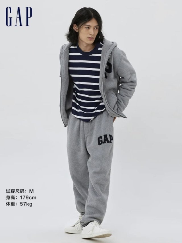 Gap 男女装冬季2022新款LOGO仿羊羔绒连帽衫