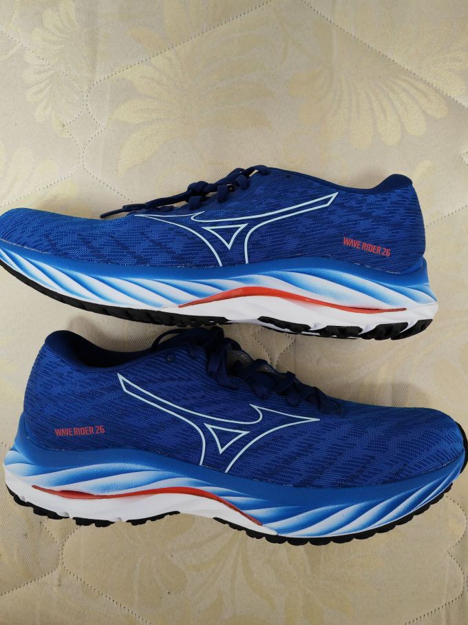 双十一战果mizunorider26蓝色缓震跑鞋