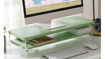 双层悬浮感桌面台式电脑显示器增高架屏幕支撑架笔记本电脑垫高架书桌办公桌键盘鼠标收纳支架亚克力置物