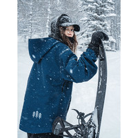 AWKA滑雪服女款男2022新款单板专业防水卫衣美式国潮外套上衣冬季