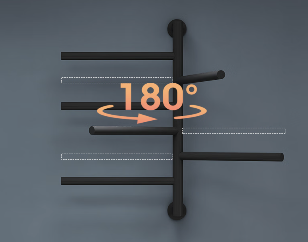 科勒新品电热毛巾架，专利外观设计，180°灵活旋转，加热均匀热得快