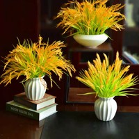 新款仿真麦穗稻谷水稻假花干花塑料花拍摄道具户外客厅摆放花盆栽