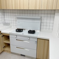 新家装修厨房神器 白色集成灶简洁大气好打
