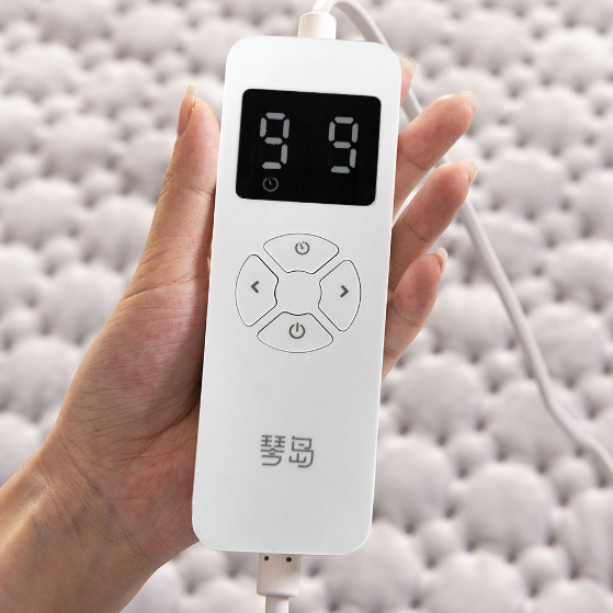 有品上新琴岛抗菌电热毯：25℃-52℃整晚智能升降温度，一键睡眠，无需调温，独立双控，支持水洗
