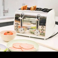 Mega Casa 家用多士炉烤面包片4片全自动多士炉早餐吐司机面包机