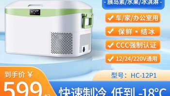 冰记车载冰箱12.8L压缩机宿舍车家两用户外冷冻迷你便携直流单门