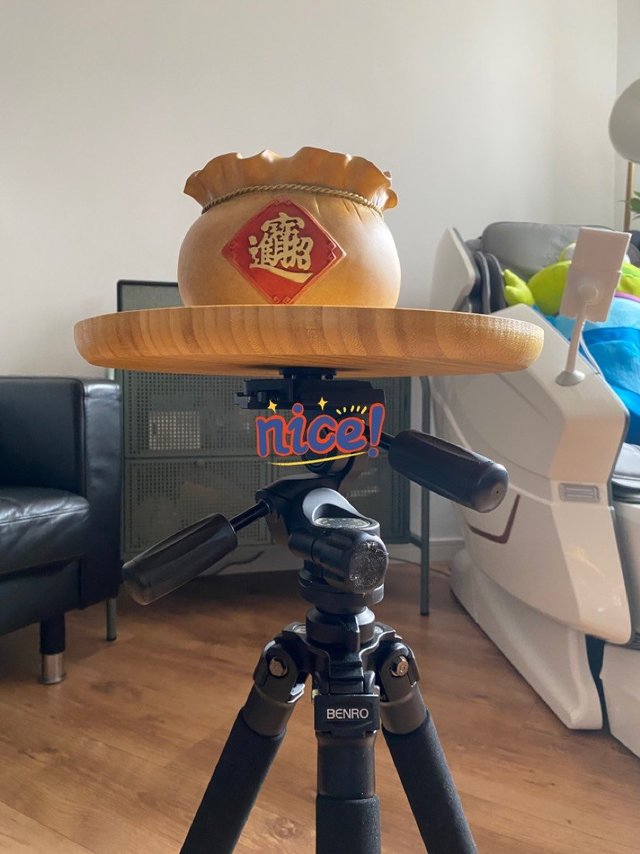 闲置三脚架改茶几