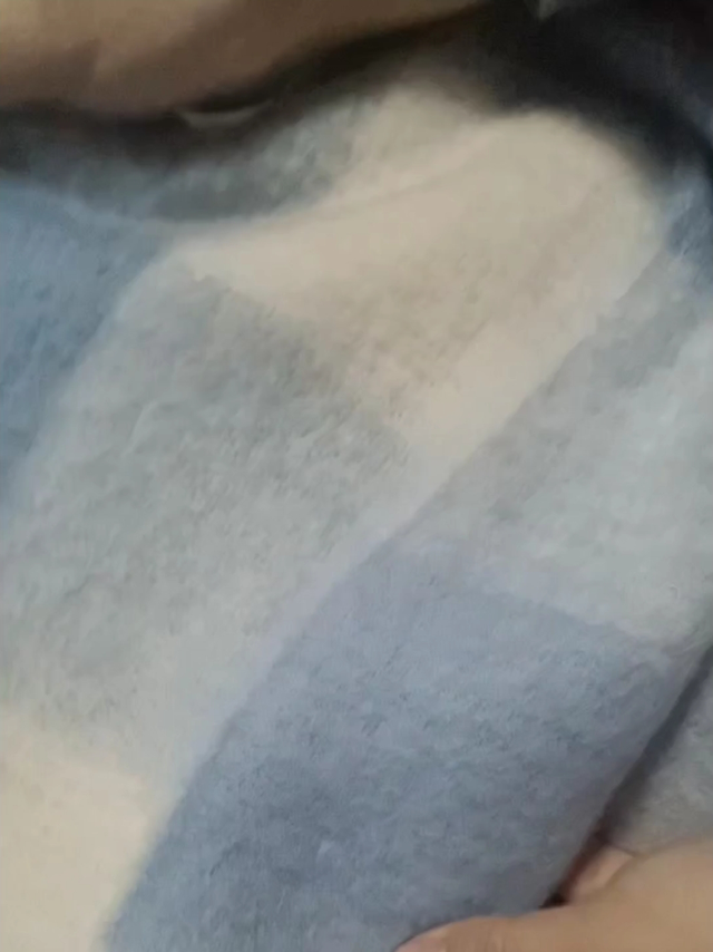 超好看的蓝白配色围巾