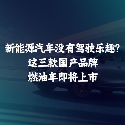 新能源汽车没有驾驶乐趣？这三款国产品牌燃油车即将上市！