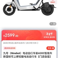 九号（Ninebot）电动自行车新A30C智能车新国标可上牌铅酸电池自行车【门店自提】 到门店选颜色 其他地区