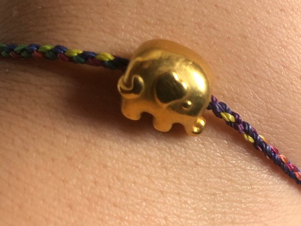 串珠足金转运珠黄金吊坠