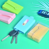 抽拉式硅胶钥匙包卡包女创意车钥匙包卡包大容量套锁匙卡包多功能