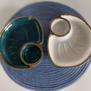 饺子盘子带醋碟家用新款小吃盘创意餐具陶瓷