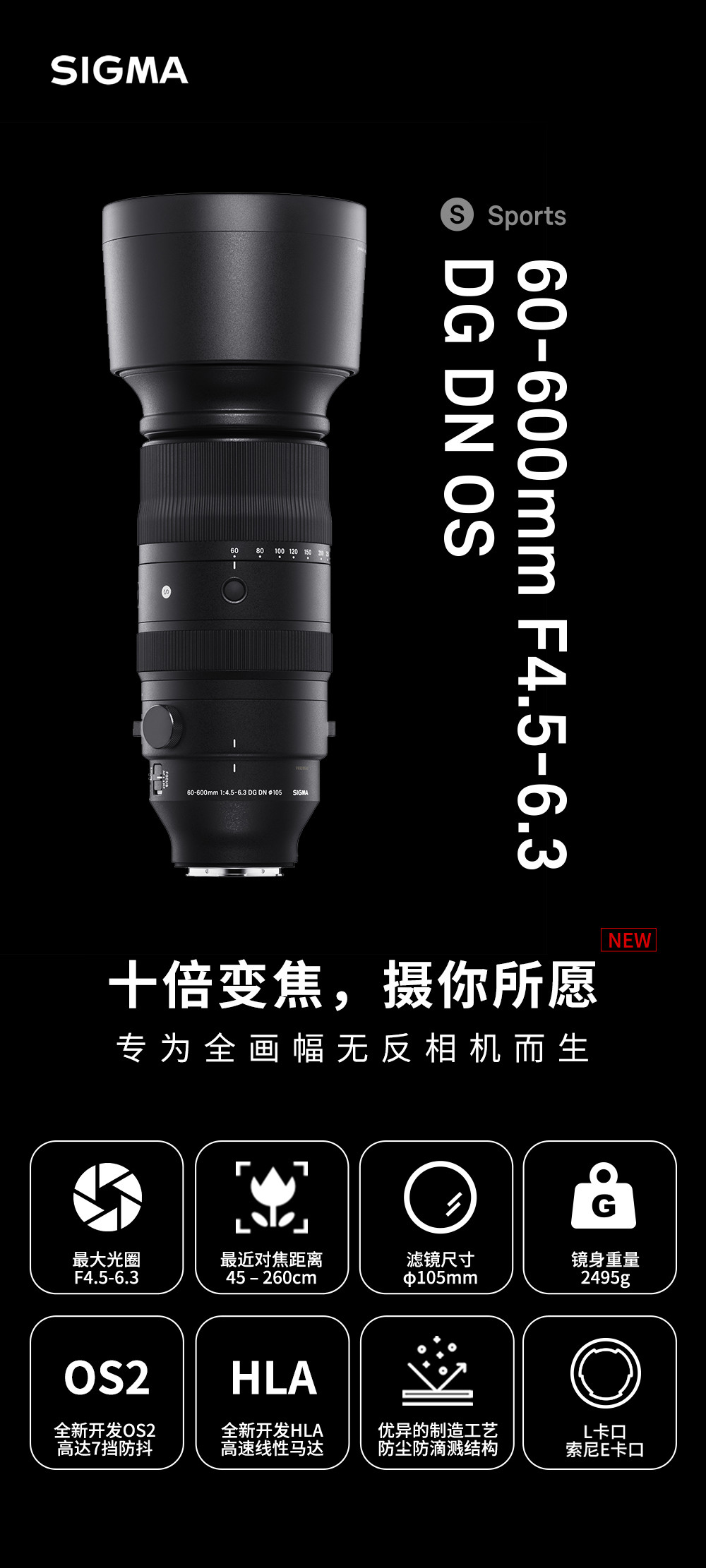 新品丨十倍变焦，摄你所愿 60-600mm F4.5-6.3 DG DN OS发布！