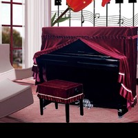 意大利加厚丝绒钢琴罩全罩布艺高档琴套防尘凳罩欧式简约现代包邮