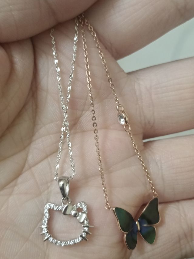 阿吉豆温变蝴蝶项链