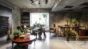 台北建筑师的家，112平全屋刷水泥，热带寂静风，超有品