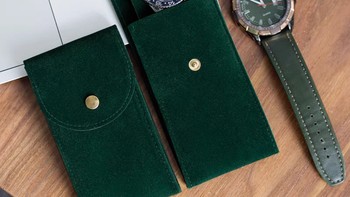 绿鬼手表收纳包便携手表袋旅行腕表袋保护袋绒布表盒单个收纳盒子