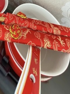 婚庆用品结婚红色碗筷套装 对碗陶