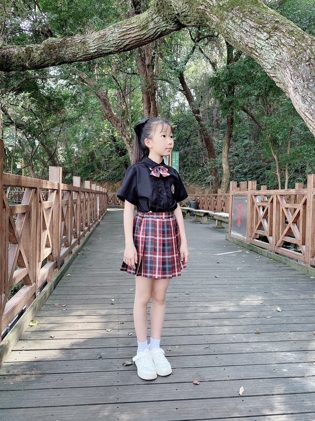 儿童学院风kk格子半身裙