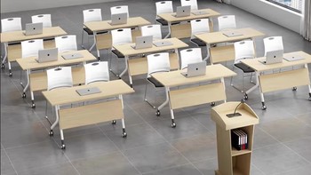 折叠会议桌可移动多功能培训桌椅组合教学机构课桌椅会议室长条桌