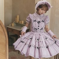 lolita 篇二十二：精致的纯色三段背带裙