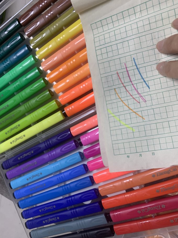 中彩981水彩笔 36色大容量可洗儿童画笔_什么值得买