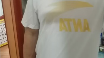 安踏（ANTA） T恤男装短袖夏季薄款圆领潮流大logo纯色舒适透气跑步上衣健身服 -1纯净白色/金标-店长推荐