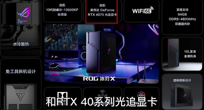 华硕发布 ROG“冰刃X”迷你主机，10L体积，搭 RTX 4070显卡、水冷散热