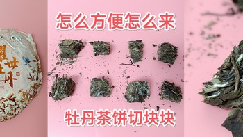 茶 篇八十五：怎么方便怎么来，白牡丹茶饼切块块，冲泡方便，味道还是一样的好。