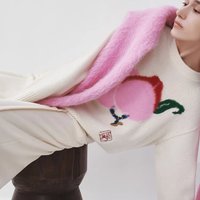 毛衣控 篇七十一：中式粉红蜜桃图案，春天穿正好呢