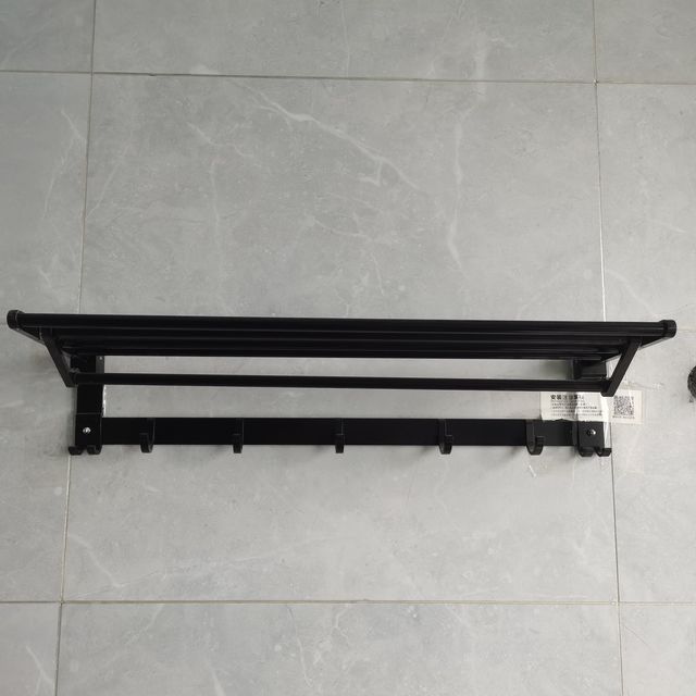 免打孔太空铝毛巾浴巾放置架