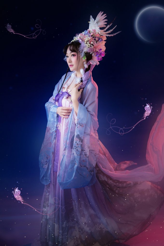 花神记特色女装怎么样 仙气紫色汉服,一起来游园惊梦_什么值得买