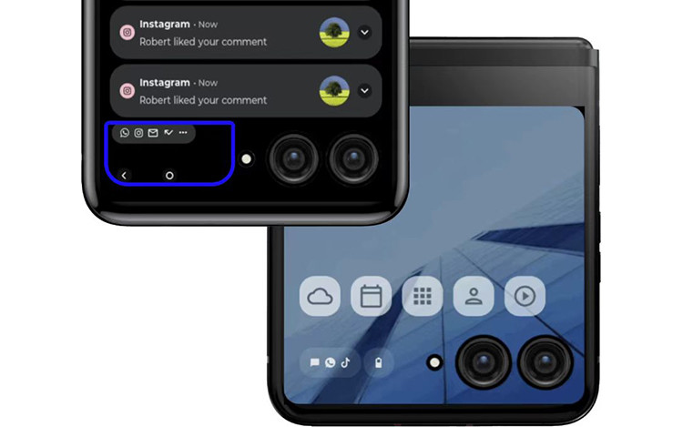 网传｜摩托罗拉 Razr 2023 折叠屏手机渲染图出炉，再次增大外屏尺寸