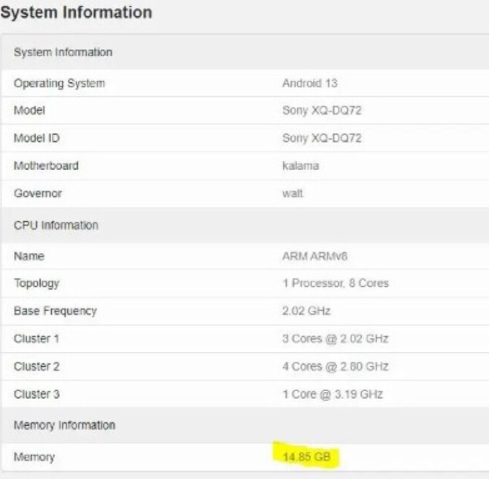 网传丨索尼 Xperia 1V 首个跑分现身，骁龙8 Gen 2没跑，16GB内存