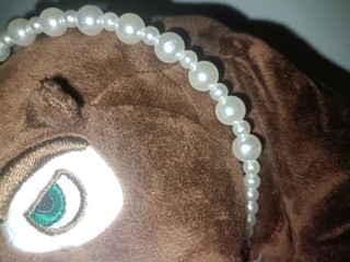 珍珠发箍连熊大戴上就会变优雅!