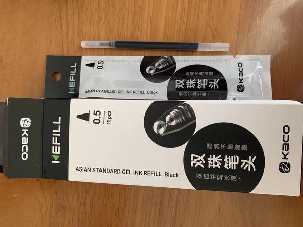 10支装KACO书源按动式中性笔黑色笔0.5笔芯