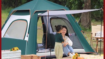 帐篷户外黑胶便携式折叠自动野营野餐过夜沙滩帐露营帐篷用品装备