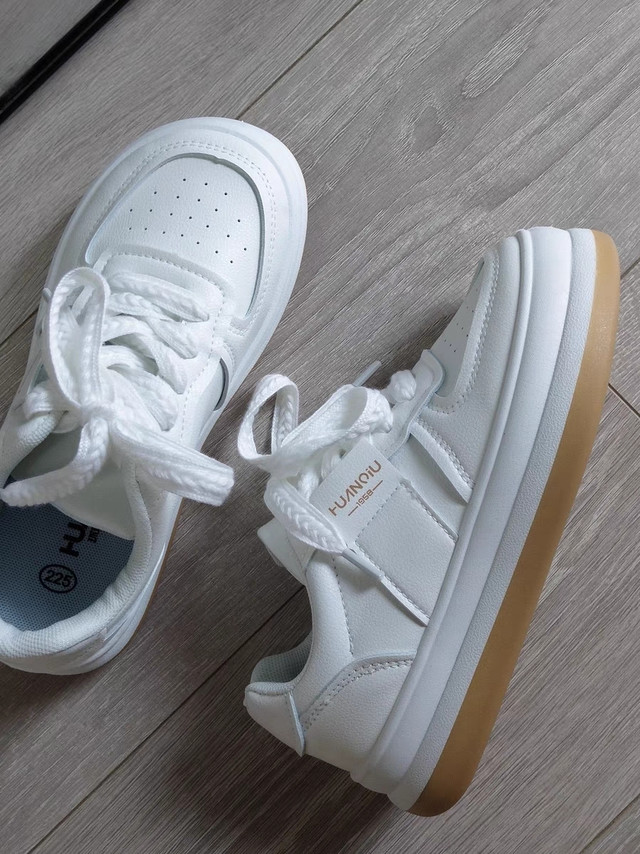 环球麦穗厚底小白鞋女鞋子2023春季新款ins