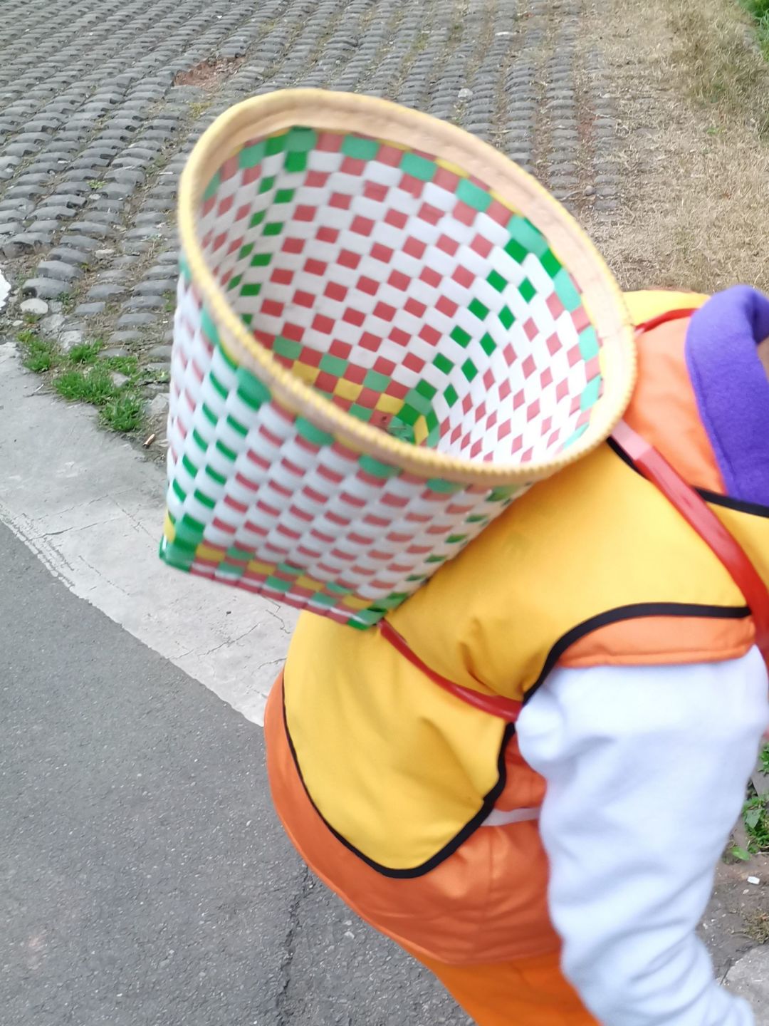 四川手工塑料编织儿童背篓