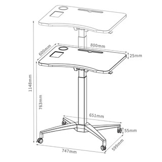 宜客乐思移动升降桌 电脑桌演讲书桌子LT806
