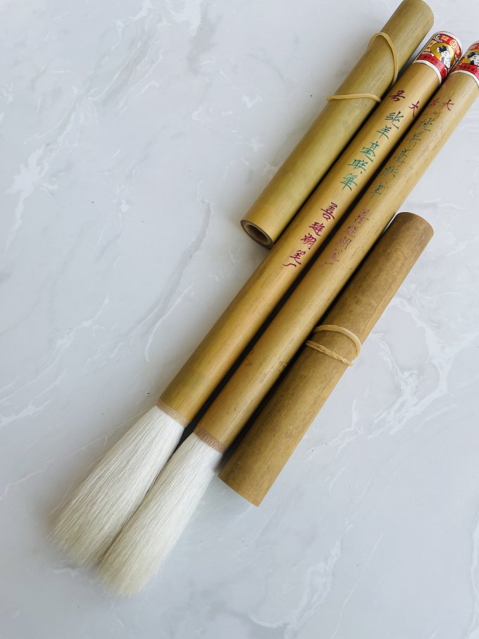 双羊牌美术用品怎么样 上世纪80年代善琏湖笔双羊牌 纯羊毫联笔_什么