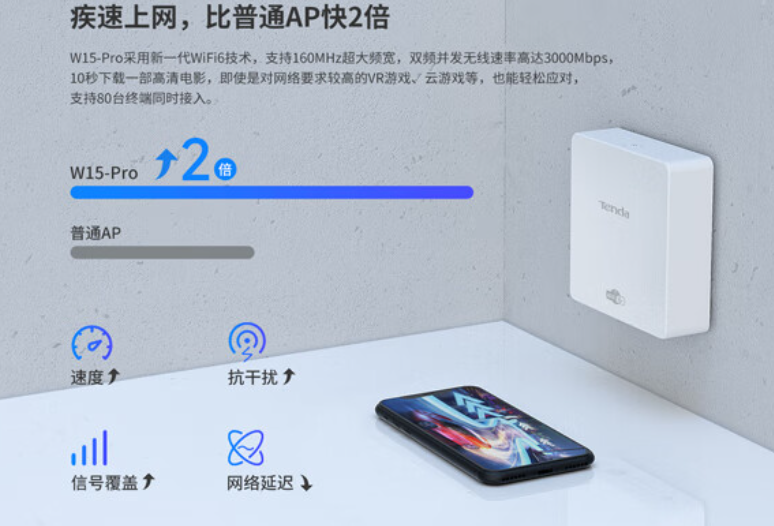 腾达推出 AX3000 全屋无线双频 W15-Pro 面板AP，支持WIFI 6、无缝漫游切网