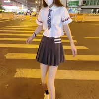 王心凌同款JK制服套装少女夏装2023新款初中高中学生百褶连衣裙子